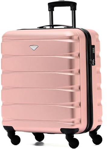 Flight Knight Leichte 4-Rad-ABS-Hartschalenkoffer, Handgepack, zugelassen fur Fluggesellschaften, einschließlich British Airways, und maximale Große fur easyJet, große Handgepacktasche 56x45x25cm