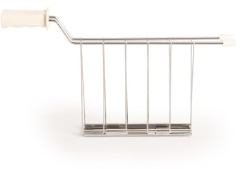 CREATE/JEU DE 2 COLLIERS DE GRILLE Blanc Cassé/Accessoire pour faire des sandwichs en Toast Retro M, sans risque de brûlures, en Acier Inoxydable