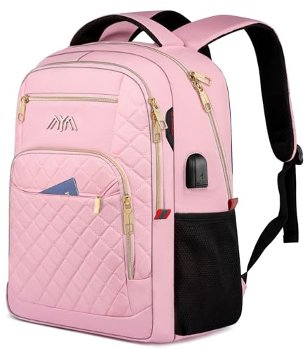 Ryggsäck herr skolryggsäck, för 15,6 tums laptop ryggsäck arbete vattentät business dagryggsäckar pojkar tonåringar med USB-laddningsport 35 l, Rosa230, 15.6, Ryggsäck