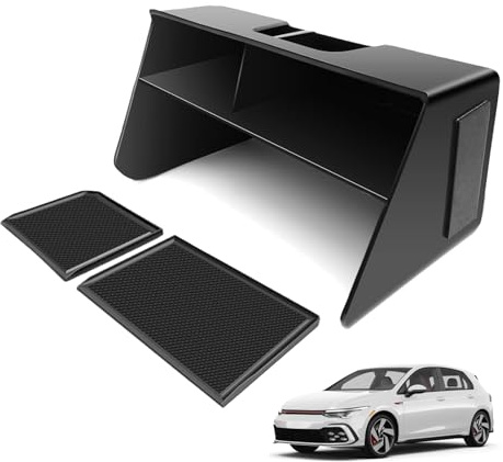 WEIPIN Kompatibel mit VW Golf 8, MK8 GTI GTD GTE 2020-2025 Ablagefach Mittelkonsole Golf 8 Multifunktionaler Aufbewahrungsbox Original Zubehör
