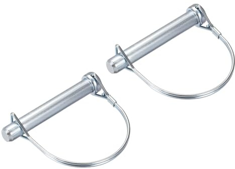 QUARKZMAN 2 Stück 10x100mm Rohrklappsplinte 3/8 Durchmesser 3-15/16 langer Kupplungsstiftschaft Verriegelungsstift, runder PTO-Stift für landwirtschaftliche Anhänger