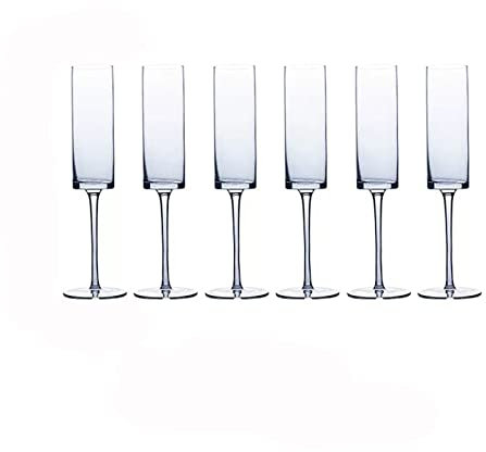Coupes de Champagne 6 ensembles de verres à champagne droits flûte à champagne en verre de cristal de style européen verres mousseux de haute qualité verres highball maison (180 ml) Flûtes à Champagne