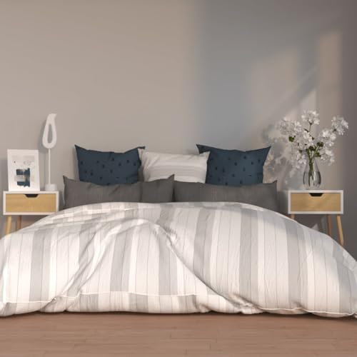 THOYTOUI Nachttische 2 STK. Nachtkästchen Telefontisch Unterschrank Konsolentisch Geeignet für Büro Schlafzimmer Wohnstube Hotel Weiß Sonoma-Eiche 40 x 40 x 56 cm Holzwerkstoff