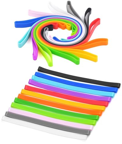 JINTANG Gummibänder Breit,24 pcs Silikon Gummibänder Groß,haushaltsgummis Breit,bunte gummibänder, Wiederverwendbar,für Büro,Zuhause,Schulbedarf