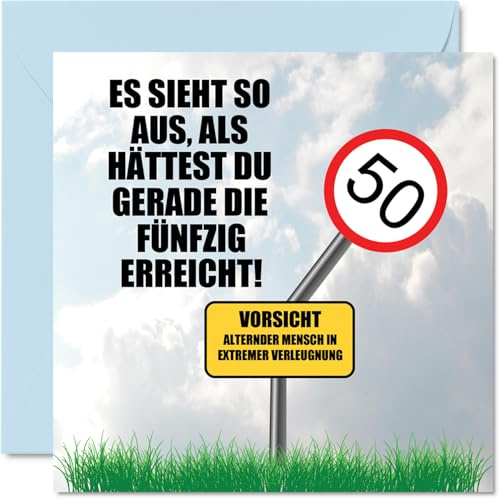 Stuff4 50. Geburtstagskarte Lustig Männer und Frauen | Geschwindigkeitsbegrenzung