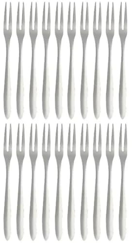 Zghhc 20 st/set rostfritt stål gafflar set bärbar fruktgaffel multifunktionella bakverk gafflar återanvändbara metallgafflar för hem kök verktyg