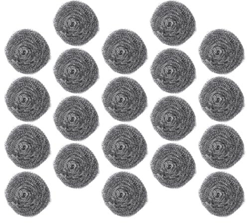 SHOWERORO 20stücke Stahlschrubber Grillstein-reinigungsblock Pfannenstahlschrubber Topfreinigungsball Spülbürste Scheuerbürste Für Töpfe Küchenbedarf Topfschrubber