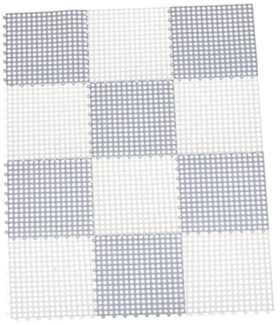 Ciieeo Non-slip Bathroom Floor Mat Set 12pcs (30cm Grey White Interlocking Tiles) Household Splicing Ground Mats for Shower and Toilet Anti-slip Soft Floor Pads