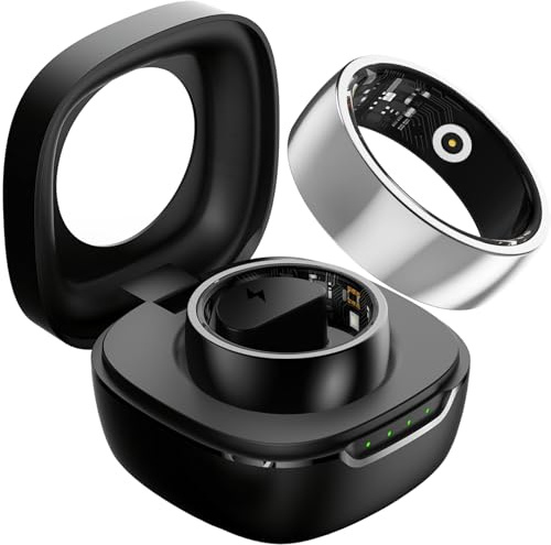 findtime Smart Ring Android Fitness Tracker Ring Smartringe für Herren Damen Smart Ring Pulsmesser Wasserdicht Smartring mit Schrittzähler Schlaftracker Ring iOS Smart Workout Fitness Ring Edelstahl