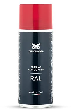 OYO - Spray Vernice Acrilica Rosso Rubino Lucido 400ml per Progetti Fai-da-Te - Bomboletta Spray per Uso Multiplo (1, RAL 3003) - On Your Own