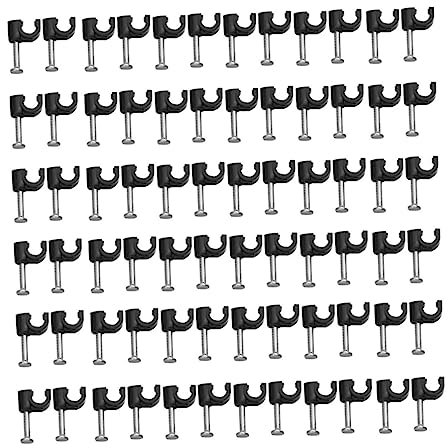 NUOBESTY 100pezzi Clip Cavo Fermacavo per Cavi Telefonici Clip Cavi Ferma Cavo Organizzatore Morsetto da Parete