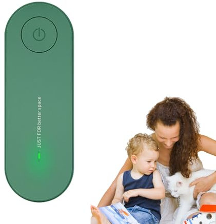 Purificador de Aire sin Filtro, Generador de Iones Negativos, Eliminador de Olores con Ozono, Ionizador Enchufable y Silencioso para Baño, Cocina, Dormitorio, Oficina y Mascotas (Verde)