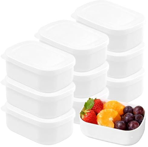 9 Pezzi Contenitori Congelatore, 250ml Contenitori Ermetici per Alimenti | Riutilizzabili Piccoli Ciotole di Plastica con Coperchi, Senza BPA Contenitore Freezer per Frutta, Salse, Riso Integrale