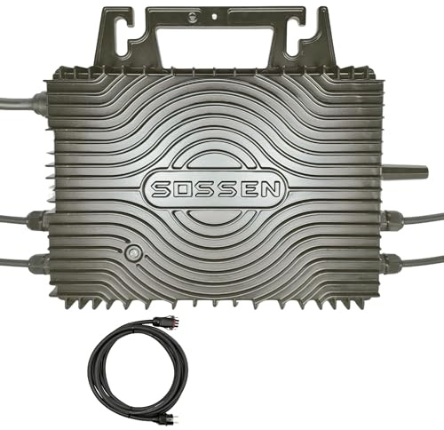 Micro-onduleur 1000W SOSSEN 25A – WiFi & Bluetooth – pour 2 Panneaux Solaires + Câble AC Plug&Play 5m