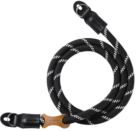 K&F CONCEPT Kameragurt Kamera Schultergurt Camera Strap Kamera Tragegurt geeignet für DSLR SLR oder spiegellosen Kameras (Schwarz-Weiß)