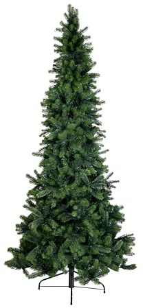 Moranduzzo - Albero di Natale Slim Verde Abete Artificiale Luxury “Monte Cimone ” - 150 cm Ø 54 cm, 632 Rami Folti e Densi, Real Touch PE/PVC, Apertura ad Ombrello, Aspetto Realistico Naturale