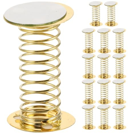 DOITOOL Base de Resorte Metálica Pequeña Autoadhesiva 15 Piezas Doble Adhesivo para Muñecas Tambaleantes y Manualidades DIY, Soporte Decorativo Espiral para Escritorio y Automóvil
