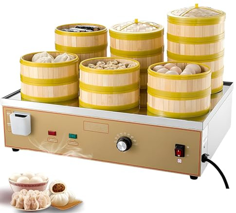Vaporera Comercial De Dim Sum, Máquina Eléctrica De Pan Bao Con Alarma
