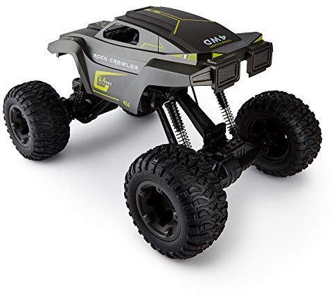 CMJ RC Cars Rock Crawler mit verstellbarem Chassis Climb 4 x 4 Monster Truck 4WD ferngesteuertes Auto 2,4 GHz (grau 1:10)
