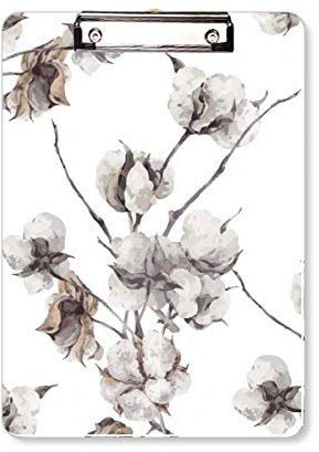 Planchette à pince A4 Motif fleurs blanches