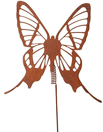UNUS Gartenstecker Rost Schmetterling mit Wackelfeder Mittel