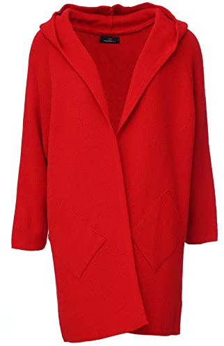 Zwillingsherz Strickjacke Cardigan für Damen - Hochwertiger Mantel Überwurf warm kuschelig weich mit Kapuze - Cape Umhang Strick Frühjahr Herbst Winter
