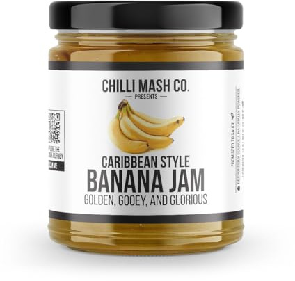 Banana Jam 190g - Chilli Mash Co - Sweet, Fruity, Caribbean-Inspired Spread Made with Costa Rican Bananas, Sugar and Lime Juice
