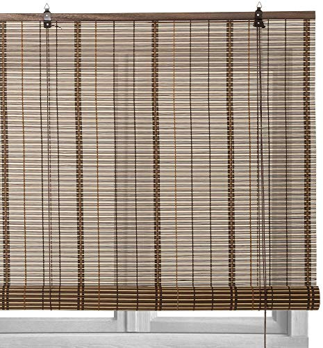 LOLAhome - Persiana Estor Enrollable de bambú Natural de Estilo rústico para Dar Sombra, protección Solar o escurecer Puertas o Ventanas (marrón, 90X180 CM)