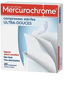 MERCUROCHROME - Compresses Stériles Ultra-Douces 20 Compresse - Lot De 3 - Offre Special