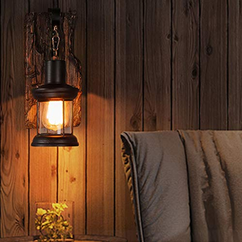 Vintage Pendelleuchte Industrie Retro Esstisch Hängelampe Esszimmer Antikes Bootsholz Kronleuchter Höhenverstellbar Pendellampe Restaurant Hängeleuchte Keller Untergeschoss Bar Leuchte,1 heads