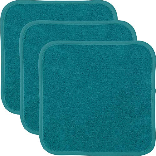 Erwin Müller Microfaser Abschminktücher, Make-up Entferner, Gesichtsreinigung 3er-Pack petrol 30x30 cm- umweltfreundlich, wiederverwendbar, waschbar (weitere Farben)