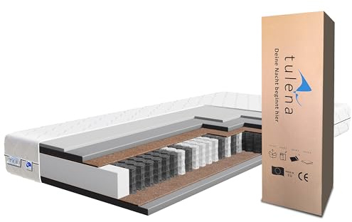 TULENA Matratze 160x200 H4/H5 Taschenfederkern Basic 23 cm, wendbar | Wendbare Taschenfederkernmatratze mit zwei Härtegraden, Komfortschaum und abnehmbarem Bezug, bei 60 °C waschbar.