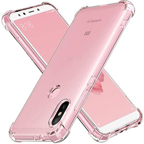 ivoler Funda para Xiaomi Mi A2, Carcasa Protectora Antigolpes Transparente con Cojín Esquina Parachoques, Suave TPU Silicona Caso Delgada Anti-Choques Case