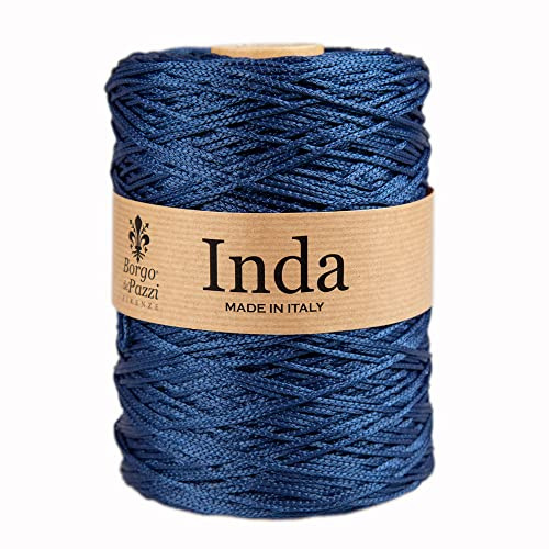 Cordino per Borse a Uncinetto, 2mm in Polipropilene (Blu 9), Filati per Uncinetto e Ferri, Made in Italy, BORGO DE’ PAZZI FIRENZE