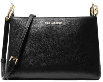Michael Kors Trisha Borsa media a tracolla in pelle con triplo scomparto, nero