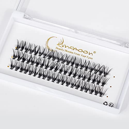 Lunamoon DIY Cluster Wimpern Einzeln Wimpern für Wimpernverlängerung DIY Individual Lashes Wimpernbüschel Individuelle Falsche Wimpern Cluster Lashes DIY Wimpernverlängerung (30D-D-0.07,10mm*3)