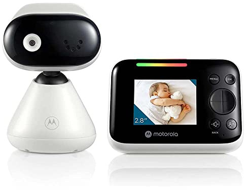 Motorola Nursery PIP1200 - Babyphone mit Kamera - 2.8 Elterneinheit - 2 Wege Kommunikation - Zimmertemperatur - Infrarot Nachtsicht - 300 m Reichweite, Weiß/Schwarz