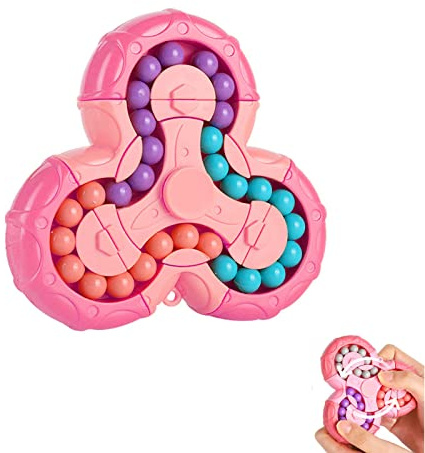 YUDANSI Magische Bohne Puzzle Spielzeug Für Kinder Und Erwachsene (Rosa Anfänger Fidget Spinner)(Weihnachten Geburtstag Party Neujahr Geschenk) Anti Stress Fidget Toys