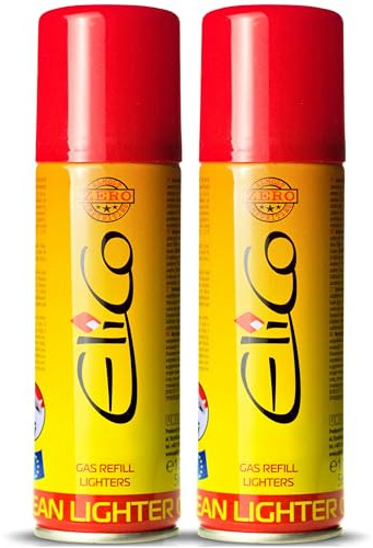Lighter Feuerzeug Gas Nachfüller - Feuerzeuggas zum Nachfüllen, Butangas für Flambierbrenner, Sturmfeuerzeuge, Stabfeuerzeuge, Jetflammen – Butangas Nachfüllflasche mit Adapter (2 x 100ml)