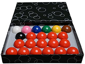 Juego de 22 bolas de billar Snooker de resina 2-1/16 (52,4 mm), 15 bolas rojas y 7 mulitcolores