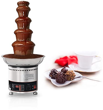 4/5/6/7 Tiers Stainless Steel Electric Chocolate Waterfall Machine/Sauce Heater,Commercial Chocolate Fondue Fountain, for Candy Butter Cheese BBQ Sauc (5 Tier)