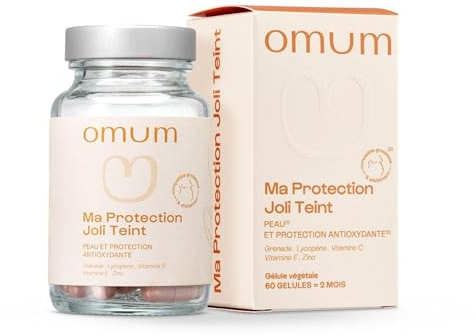 OMUM - Ma Protection Joli Teint - Complément Alimentaire Solaire - Protection avant, pendant et après l'exposition - Compatible grossesse et allaitement - Vegan - 60 gélules pour 2 mois de cure