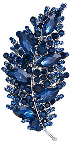 EVER FAITH Gala Runde Brosche aus österreichischem Kristall Vintage inspirierte Blatt Marquise für Damen