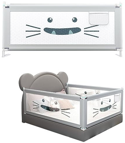 HUHJYUGE Kinderbettgitter, Bettgitter zum vertikalen Heben, Bettschutzgitter Sicherheitsschutz, Bettgitter zum Schutz vor Stürzen für Kleinkinder, Babys und Kinder (2.2m)