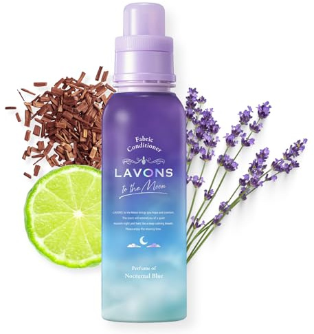 LAVONS Nontoxic Fabric Softeners Liquid, Fabric Conditioner with Organic Extracts, Natural Laundry Softener from Japan, Plant Based FABRIC Softener Sensitive Skin 16.9 Fl Oz to the Moon NOCTURNAL BLUE