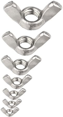 Kit di 75 dadi ad alette assortiti, dadi a farfalla metrici in acciaio inossidabile (M3/M4/M5/M6/M8/M10/M12), dadi a mano per elettrici, automobilistici, prodotti in legno, fissaggi per