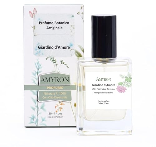 Profumo Botanico Giardino D'Amore AMYRON, Creato Con Ingredienti Al 100% Naturali A Base di Olio Essenziale Di Geranio
