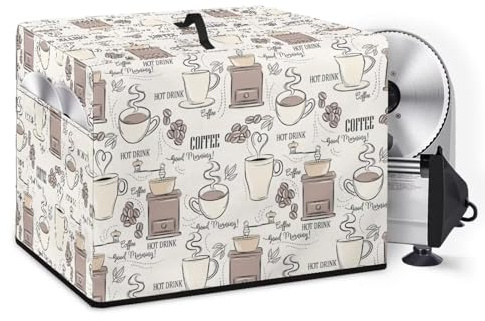 NETILGEN Funda protectora para electrodomésticos de cocina para cortador de alimentos, cortador de carne, cortador de delicatessen, a prueba de polvo, resistente y fácil de limpiar, con bolsillo