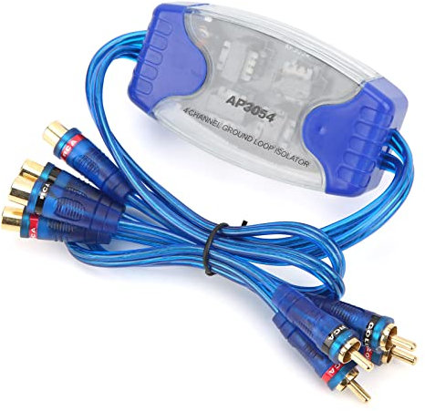 Locadence Erdungsschleifen Isolator, 50 W, 4 Kanäle, Vergoldetes Cinch Kabel, Rauschunterdrückung, Praktischer Geräuschisolator, Auto Geräuschfilter für Automobile