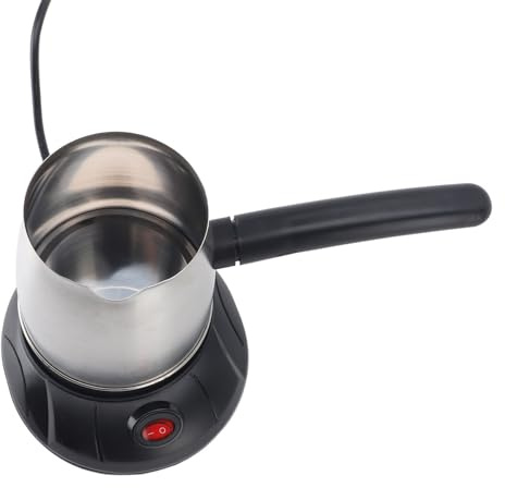 Haofy Cafetera Turca Eléctrica de 500 Ml, Enchufe Europeo de 220 V, Acero Inoxidable, Gran Capacidad, de Protección Incorporado, Extraíble para Uso Familiar en la Cocina